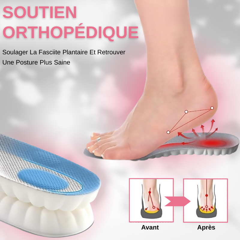 Semelles Orthopédiques de Massage 4D en Latex unisexes