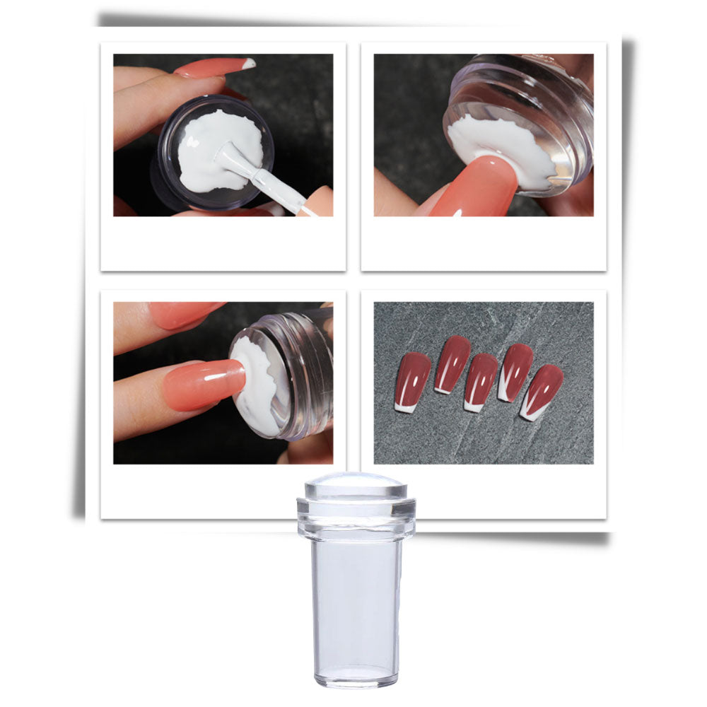 Kit D'estampage en Silicone Pour Nail Art Avec Grattoir