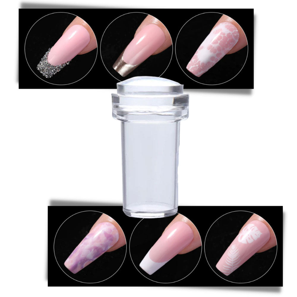 Kit D'estampage en Silicone Pour Nail Art Avec Grattoir