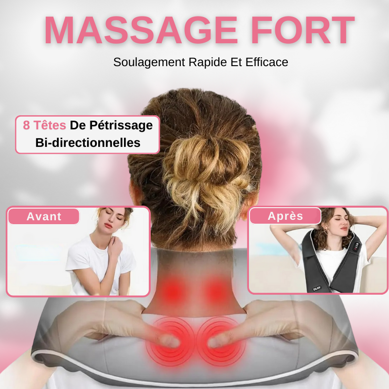Appareil De Massage Shiatsu Chauffant Pour Cou, Nuque, Épaules