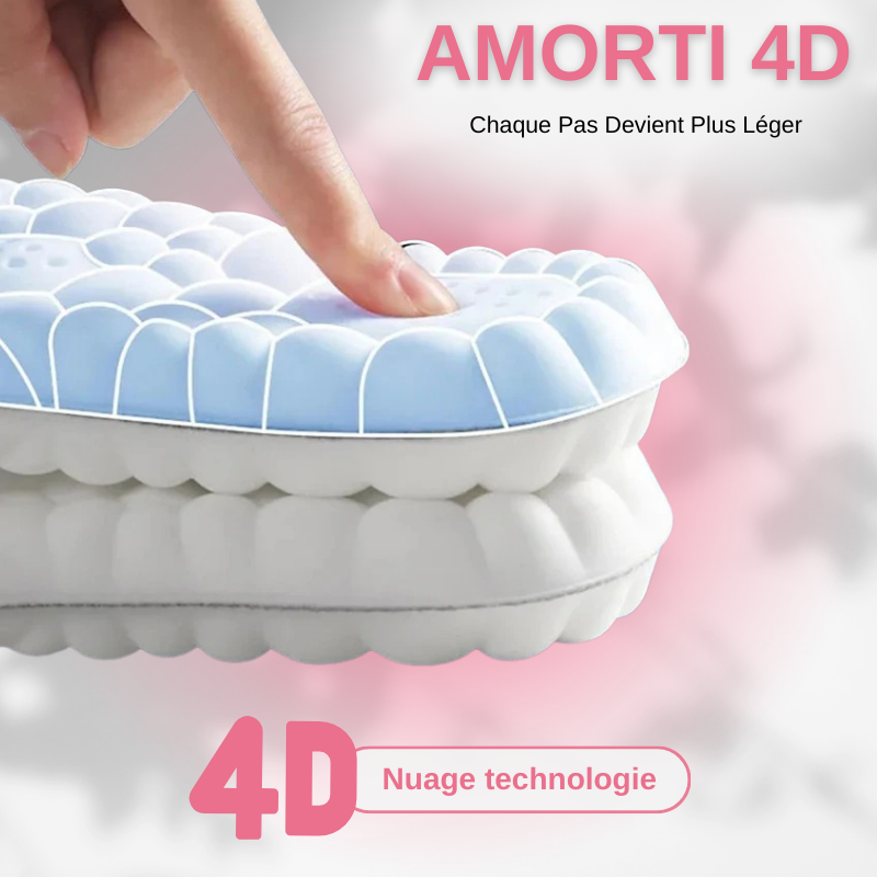 Semelles Orthopédiques de Massage 4D en Latex unisexes