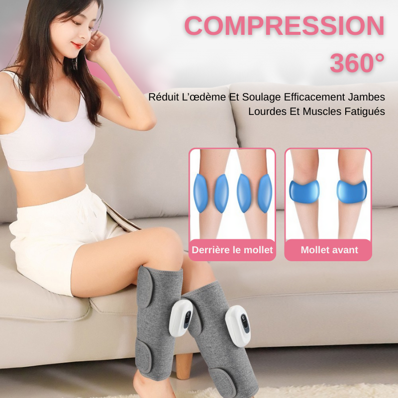 Masseur de Jambes Électrique Rechargeable à Compression d'Air 360°