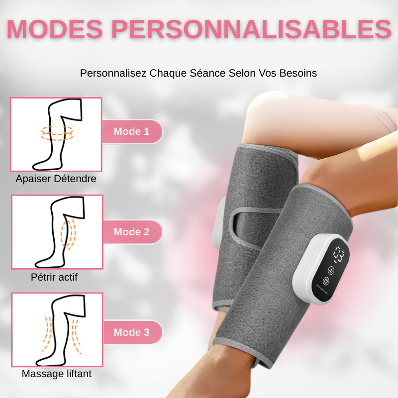 Masseur de Jambes Électrique Rechargeable à Compression d'Air 360°