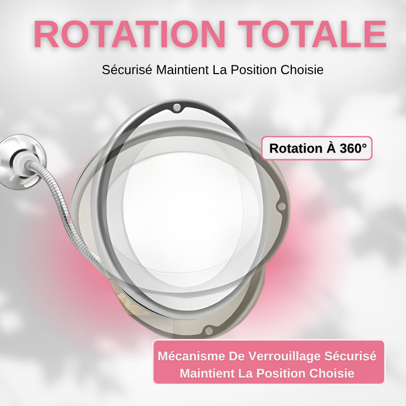 Miroir Grossissant 10X LED Lumineux avec Ventouse