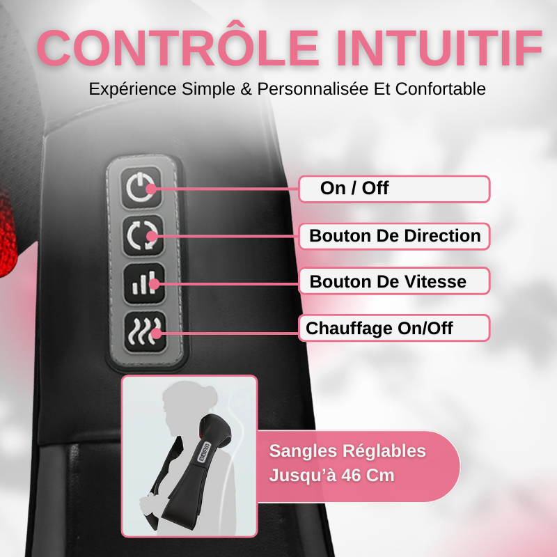 Appareil De Massage Shiatsu Chauffant Pour Cou, Nuque, Épaules