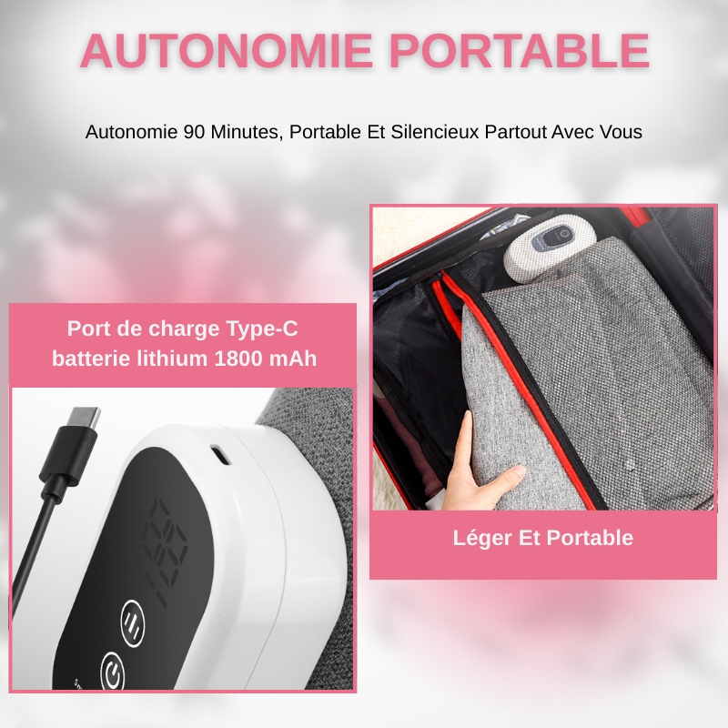 Masseur de Jambes Électrique Rechargeable à Compression d'Air 360°