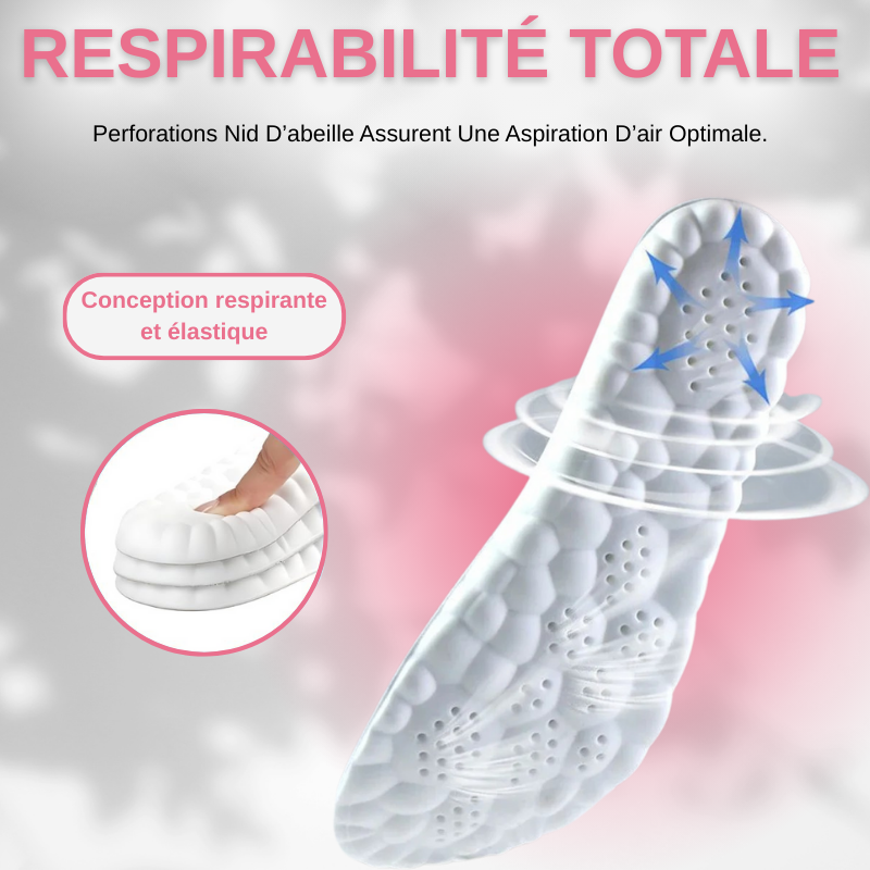 Semelles Orthopédiques de Massage 4D en Latex unisexes