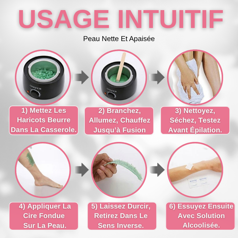 Kit Épilation Cire Chaude Professionnel Sans Douleur Facile