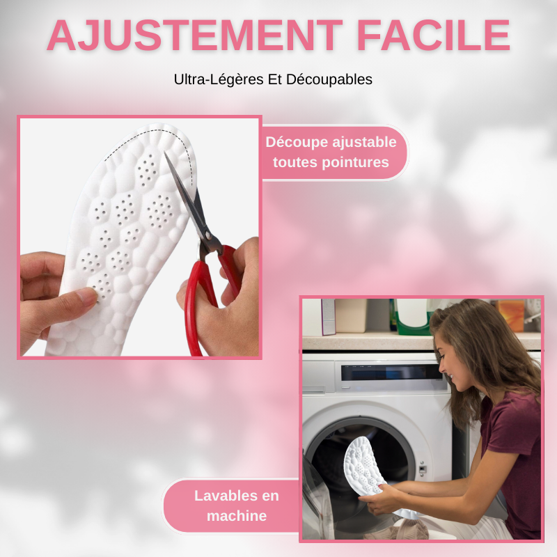 Semelles Orthopédiques de Massage 4D en Latex unisexes