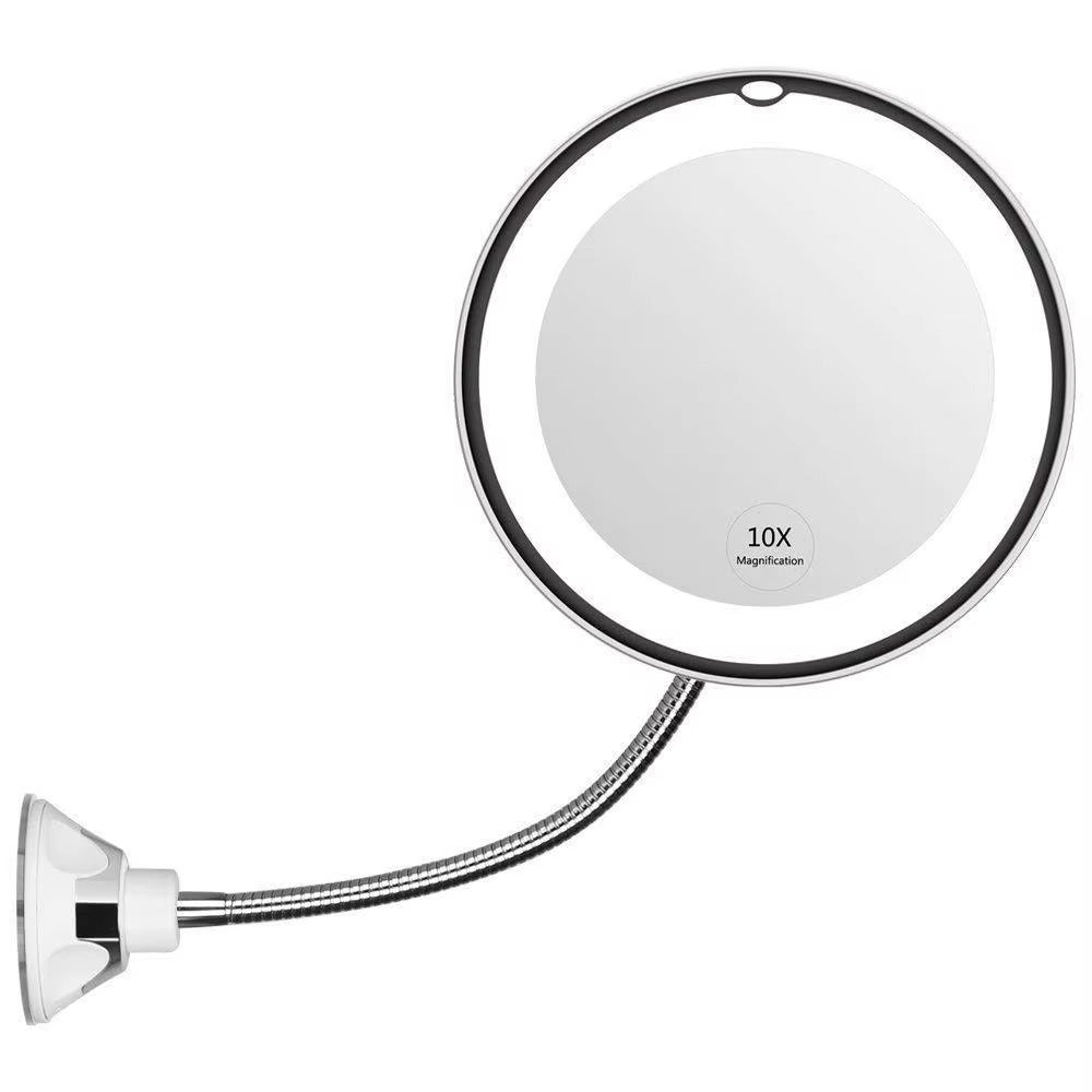 Miroir Grossissant 10X LED Lumineux avec Ventouse